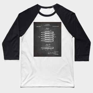 Bullet Cartridge Carrier Patent - Gun Lover Workshop Art - Black Chalkboard Baseball T-Shirt